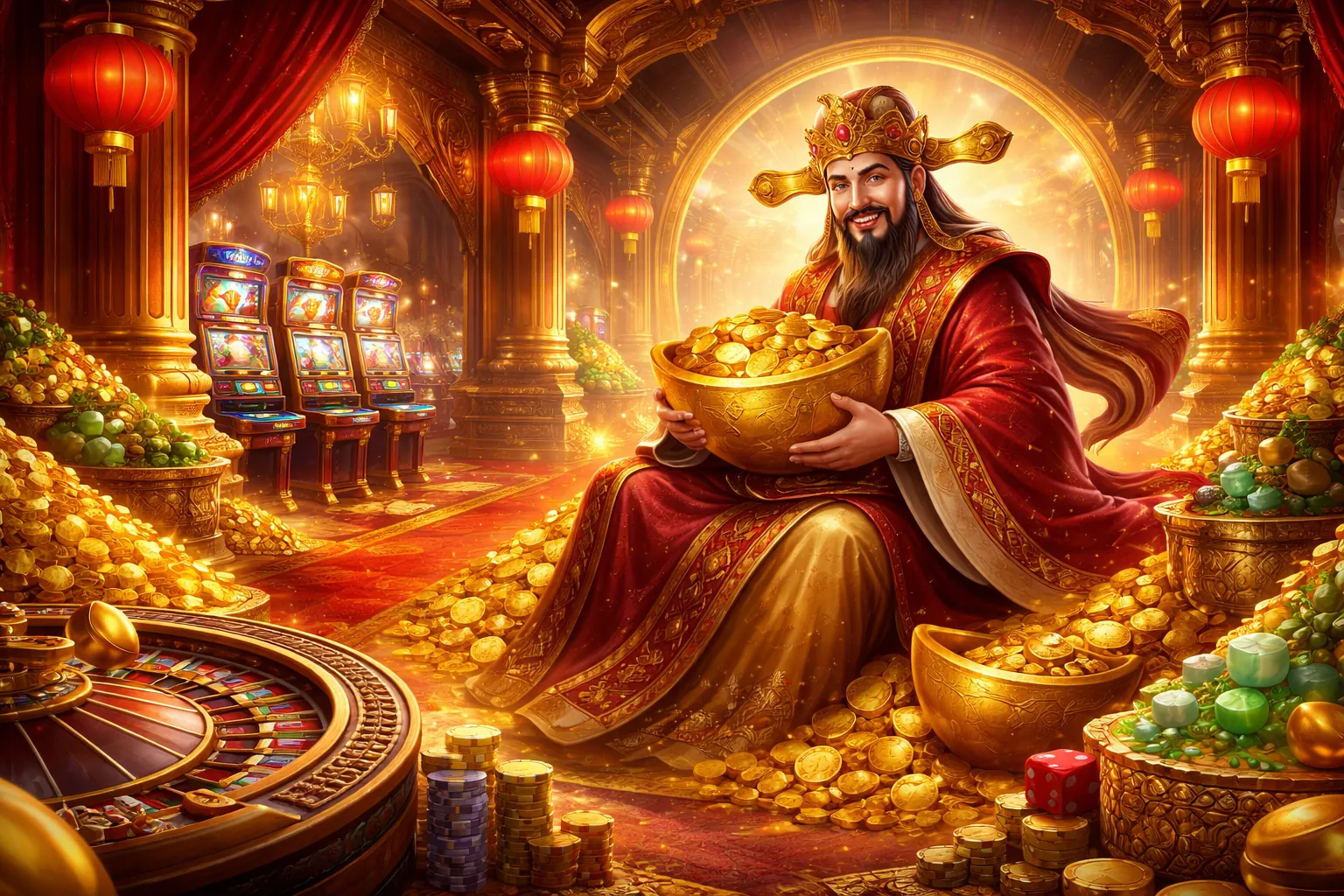 Hình ảnh chính chương trình khuyến mãi ga65 game với tiền vàng và biểu tượng may mắn